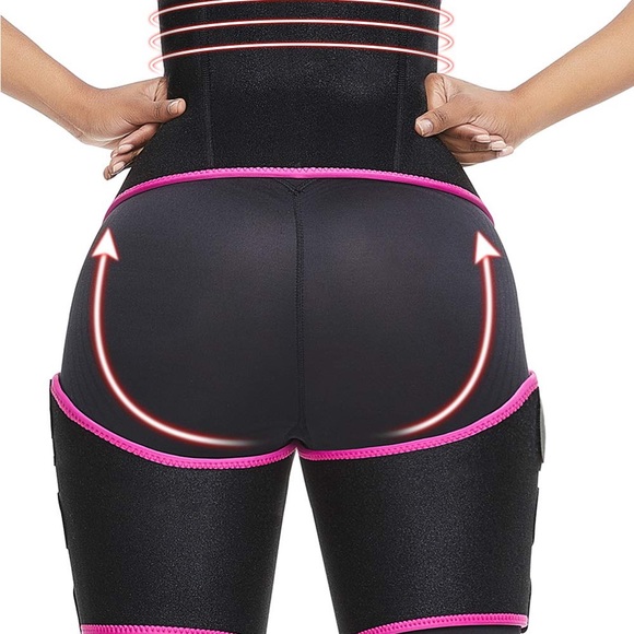 Neoprene Adj Waist Trainer Belt Upper Leg Wraps for Women/Men Butt Lift - Picture 2 of 7